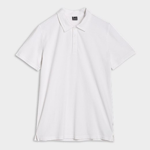 Męska koszulka polo 4F 4FRSS25TPTSM632 - biała ze sklepu Sportstylestory.com w kategorii T-shirty męskie - zdjęcie 179080238