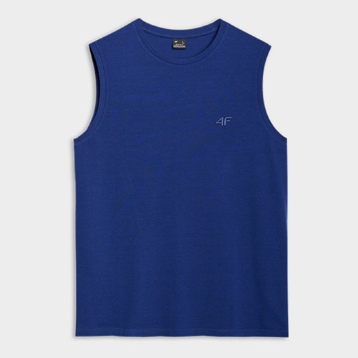 Męska koszulka bez rękawów 4F 4FRSS25TSLEM233 - granatowa ze sklepu Sportstylestory.com w kategorii T-shirty męskie - zdjęcie 179080265