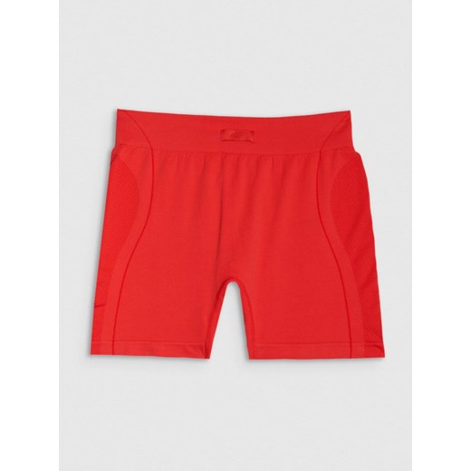 Damskie legginsy krótkie treningowe 4F 4FRSS25TFSTF061 - czerwone ze sklepu Sportstylestory.com w kategorii Szorty - zdjęcie 179080357