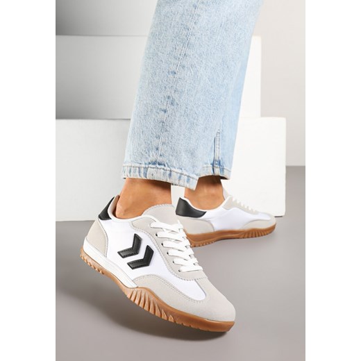 Biało-Czarne Sneakersy Typu Kultowe Tenisówki Zdobione Przeszyciami Mepenna ze sklepu renee.pl w kategorii Buty sportowe damskie - zdjęcie 179080977