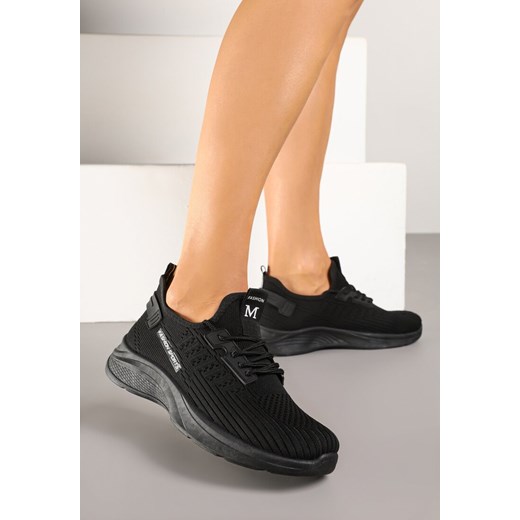 Czarne Buty Sportowe Sneakersy z Elastyczną Cholewką Ulithiela ze sklepu born2be.pl w kategorii Buty sportowe damskie - zdjęcie 179081176