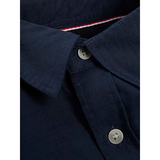 Koszula męska Jack & Jones niebieska z długim rękawem bawełniana