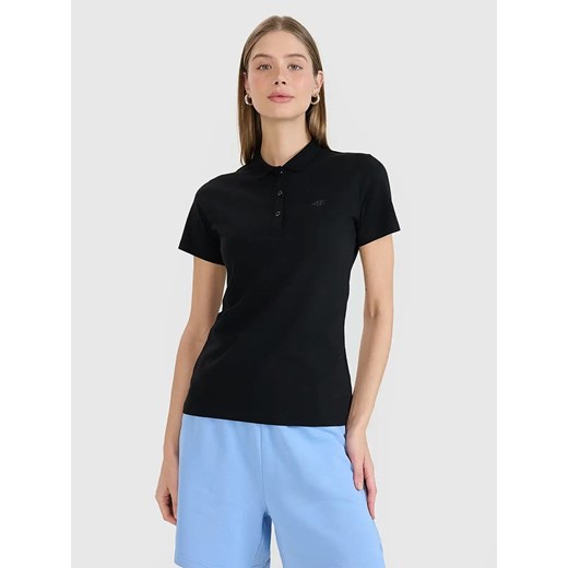 4F Koszulka polo w kolorze czarnym ze sklepu Limango Polska w kategorii Bluzki damskie - zdjęcie 179084777