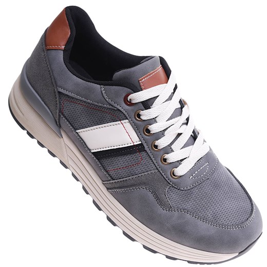 Szare męskie buty sportowe /C2-3 17354 T582/ ze sklepu Pantofelek24.pl w kategorii Trampki męskie - zdjęcie 179086277