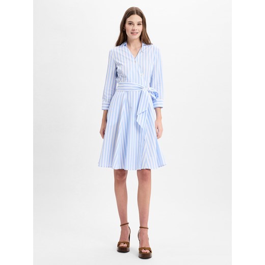 Marie Lund Damska sukienka na co dzień Kobiety Bawełna jasnoniebieski w paski ze sklepu vangraaf w kategorii Sukienki - zdjęcie 179086478