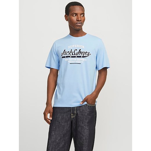 Jack &amp; Jones Koszulka w kolorze błękitnym ze sklepu Limango Polska w kategorii T-shirty męskie - zdjęcie 179086815