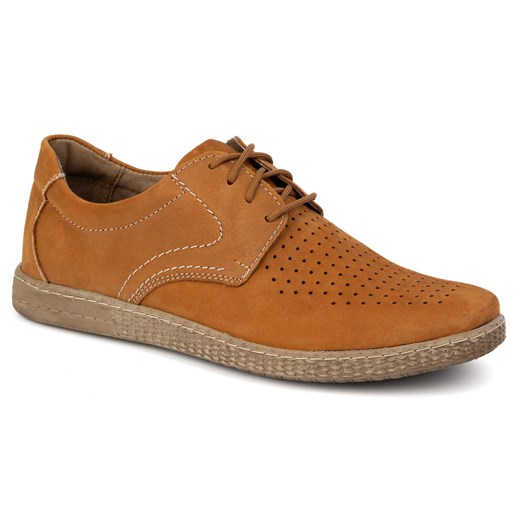 Buty męskie skórzane Casual 933/L/2 rude ze sklepu butyolivier w kategorii Półbuty męskie - zdjęcie 179089007