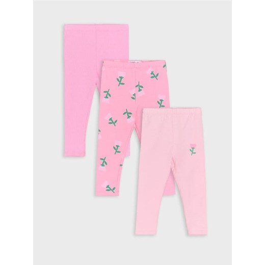 Sinsay - Legginsy 3 pack - różowy ze sklepu Sinsay w kategorii Spodnie dziewczęce - zdjęcie 179089635