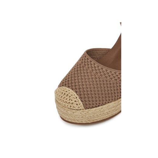 Espadryle damskie DeeZee z tkaniny na koturnie z klamrą