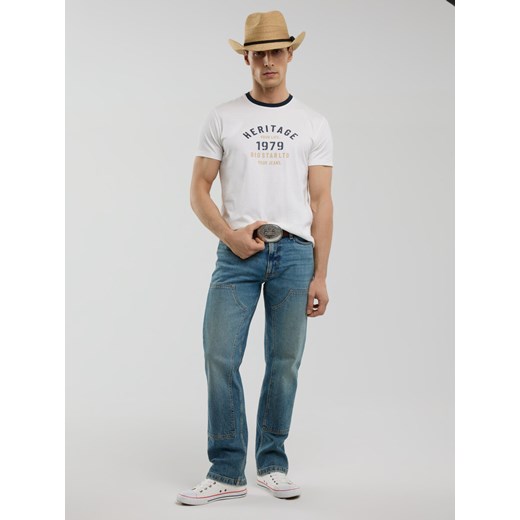 Koszulka męska z nadrukiem biała Jaros 100 ze sklepu Big Star w kategorii T-shirty męskie - zdjęcie 179093658
