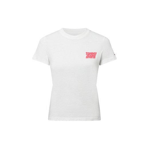 Tommy Jeans Koszulka damska Kobiety Bawełna biały nadruk ze sklepu vangraaf w kategorii Bluzki damskie - zdjęcie 179094089