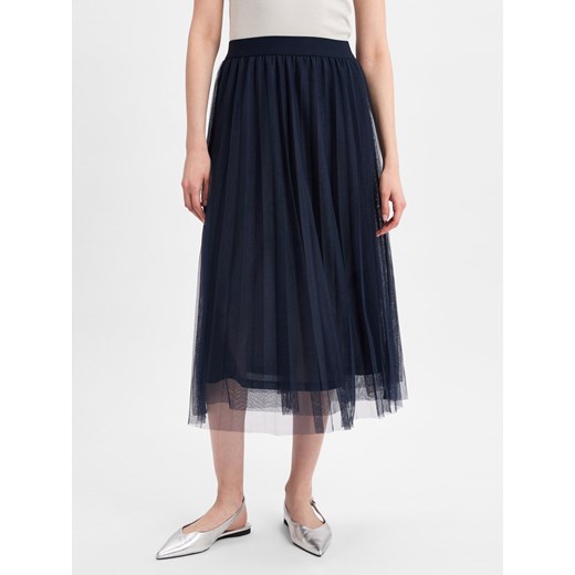 More & More Damska spódnica midi Kobiety granatowy jednolity ze sklepu vangraaf w kategorii Spódnice - zdjęcie 179094137