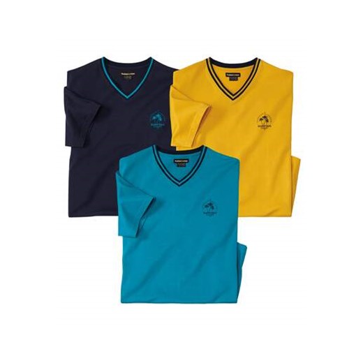 Zestaw 3 koszulek z dekoltem w serek Surfing Coast ze sklepu Atlas For Men w kategorii T-shirty męskie - zdjęcie 179094397