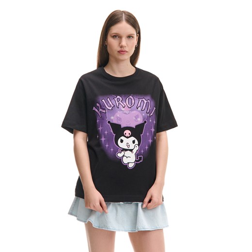 Cropp - Czarna koszulka Kuromi - czarny ze sklepu Cropp w kategorii Bluzki damskie - zdjęcie 179094455