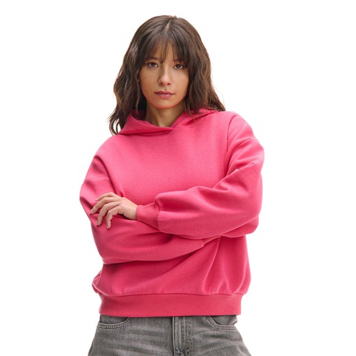 Cropp - Różowa bluza z kapturem - różowy ze sklepu Cropp w kategorii Bluzy damskie - zdjęcie 179094477