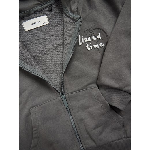 Reserved - Bawełniana bluza z kapturem - ciemnoszary Reserved 98 (2-3 lata) Reserved