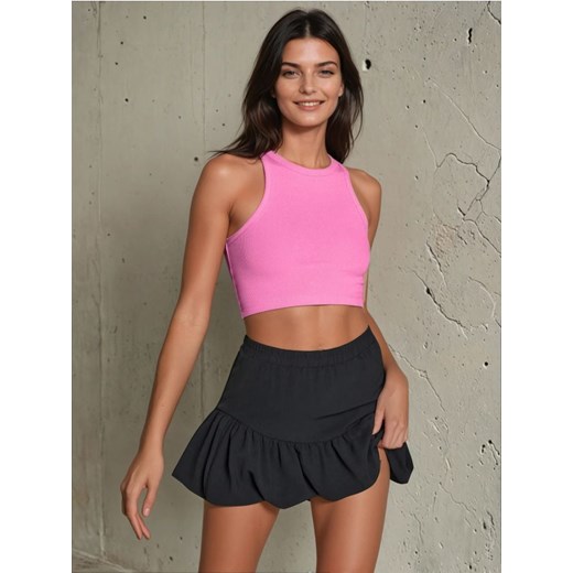 Sinsay - Crop top w prążki - różowy ze sklepu Sinsay w kategorii Bluzki damskie - zdjęcie 179096379