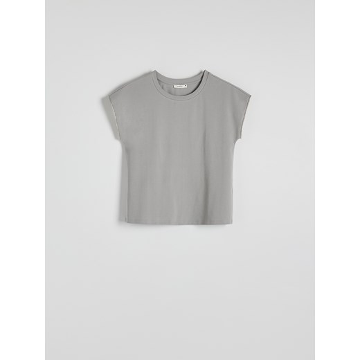 Reserved - T-shirt regular ze zdobieniem - ciemnoszary Reserved M Reserved