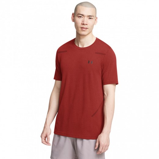 Męska koszulka treningowa Under Armour Vanish Seamless Grid SS - czerwona ze sklepu Sportstylestory.com w kategorii T-shirty męskie - zdjęcie 179097998