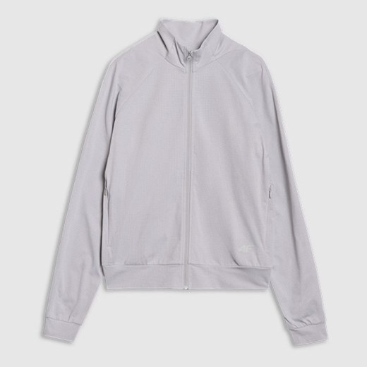 Damska bluza treningowa 4F 4FRSS25TFSWF635 - szara ze sklepu Sportstylestory.com w kategorii Bluzy damskie - zdjęcie 179098036