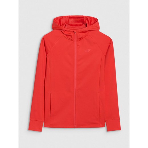 Damska bluza treningowa 4F 4FRSS25TFSWF467 - czerwona ze sklepu Sportstylestory.com w kategorii Bluzy damskie - zdjęcie 179098037