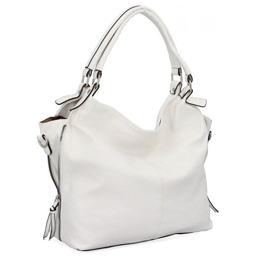 Uniwersalna Torebka Damska XL firmy Hernan HB0153 Biała ze sklepu PaniTorbalska w kategorii Torby Shopper bag - zdjęcie 179098729