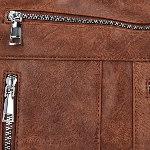 Listonoszka Herisson brązowa na wakacje matowa ze skóry ekologicznej 