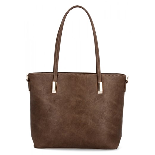 Klasyczna Torebka Damska rozmiar L firmy Herisson 26R537L Ziemista ze sklepu PaniTorbalska w kategorii Torby Shopper bag - zdjęcie 179099339
