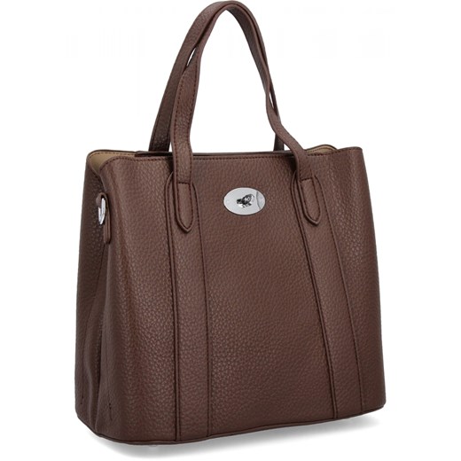 Klasyczna Torebka Damska 3 Komory firmy Herisson 22R561 Czekoladowa ze sklepu PaniTorbalska w kategorii Torby Shopper bag - zdjęcie 179099549
