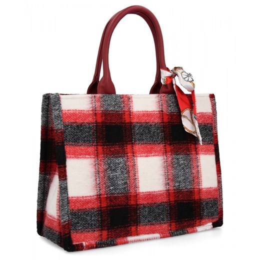 Modna Torebka Damska Kuferek firmy Herisson 165A401 Bordowa ze sklepu PaniTorbalska w kategorii Torby Shopper bag - zdjęcie 179099878