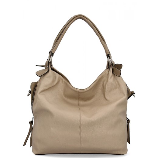 Uniwersalna Torebka Damska XL firmy Hernan HB0153 Ciemno Beżowa/Ziemista ze sklepu PaniTorbalska w kategorii Torby Shopper bag - zdjęcie 179100159