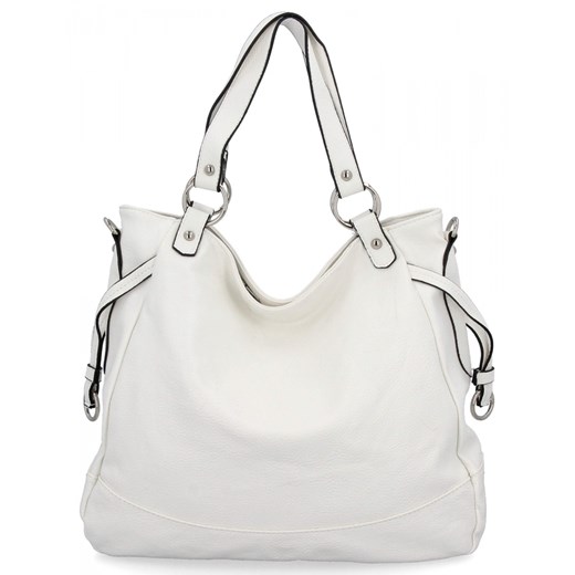 Uniwersalna Torebka Damska XL firmy Hernan HB982 Biała ze sklepu PaniTorbalska w kategorii Torby Shopper bag - zdjęcie 179100175
