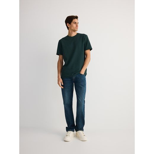 Reserved - Gładki t-shirt regular fit - zielony Reserved XL Reserved
