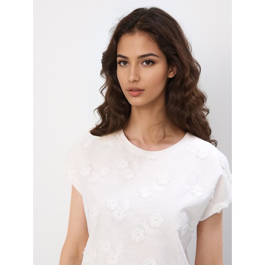 Bluzka damska Mohito bawełniana casual z okrągłym dekoltem 