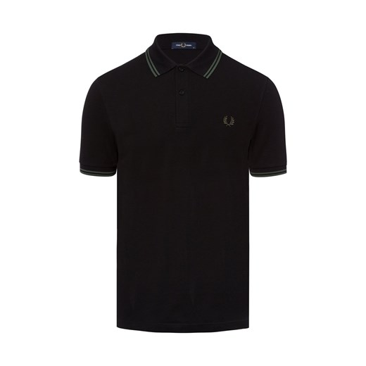 Fred Perry Męska koszulka polo Mężczyźni Bawełna czarny jednolity ze sklepu vangraaf w kategorii T-shirty męskie - zdjęcie 179105918