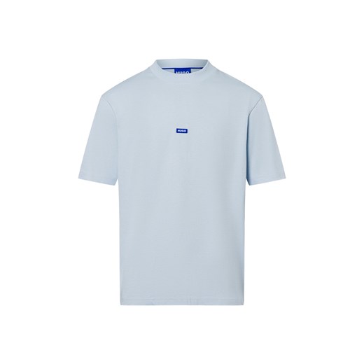HUGO BLUE Koszulka męska - Nieros Mężczyźni Bawełna jasnoniebieski jednolity ze sklepu vangraaf w kategorii T-shirty męskie - zdjęcie 179105938