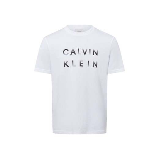 Calvin Klein Koszulka męska Mężczyźni Bawełna biały jednolity ze sklepu vangraaf w kategorii T-shirty męskie - zdjęcie 179105948