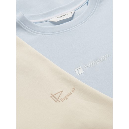 Reserved - T-shirt regular z nadrukiem - beżowy Reserved S Reserved