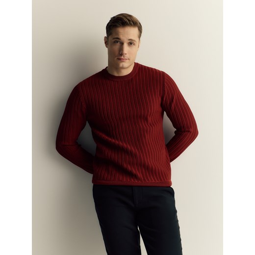Reserved - Sweter z wiskozą - bordowy Reserved L Reserved