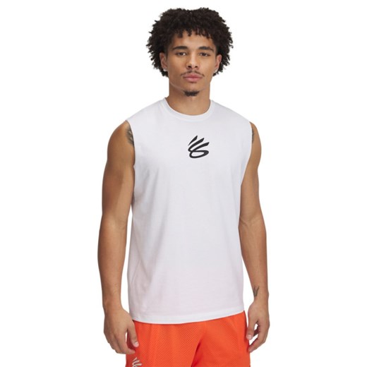 Męski top do koszykówki Under Armour Curry SLVS Tee - biały ze sklepu Sportstylestory.com w kategorii T-shirty męskie - zdjęcie 179108349