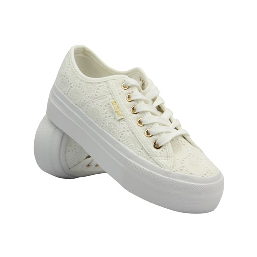 Trampki damskie na platformie - Lee Cooper 25-31-3438L, białe ze sklepu ulubioneobuwie w kategorii Trampki damskie - zdjęcie 179111096