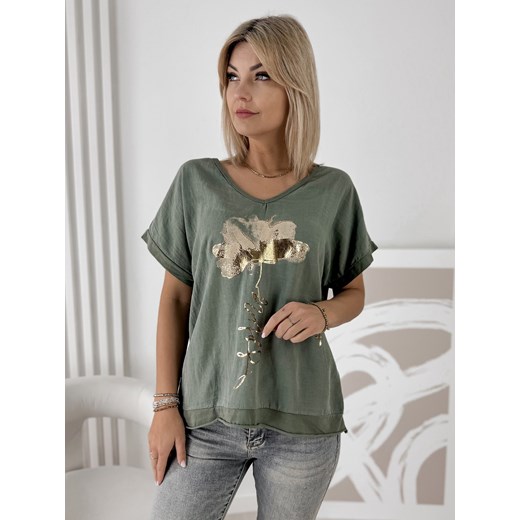bluzka velista khaki one size ze sklepu UBRA w kategorii Bluzki damskie - zdjęcie 179111955