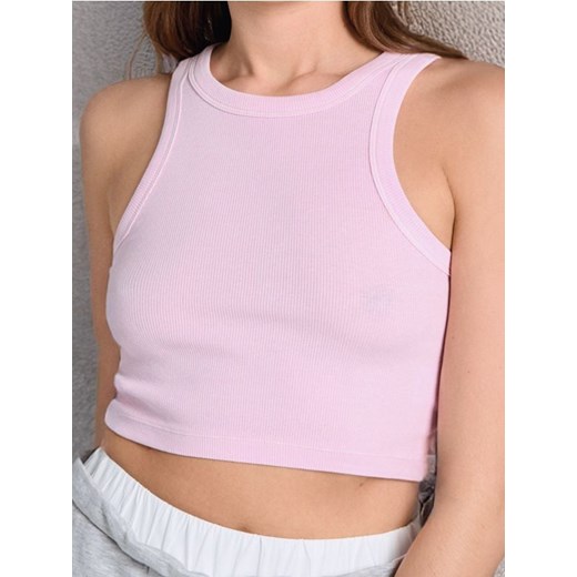 Sinsay - Crop top - różowy ze sklepu Sinsay w kategorii Bluzki damskie - zdjęcie 179112345