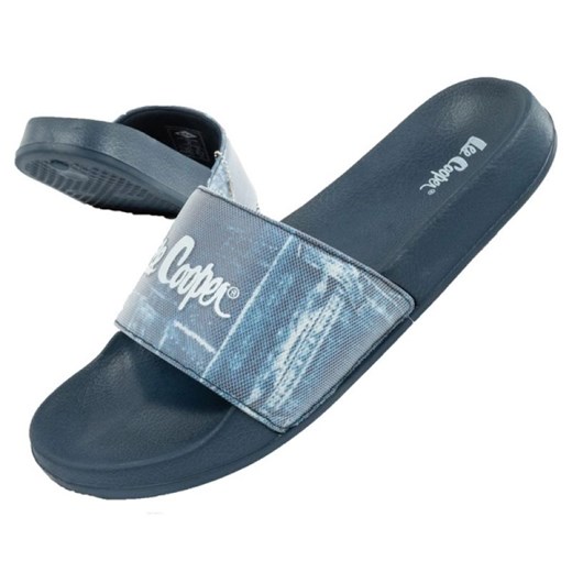 Klapki męskie Lee Cooper z tworzywa sztucznego niebieskie bez zapięcia
