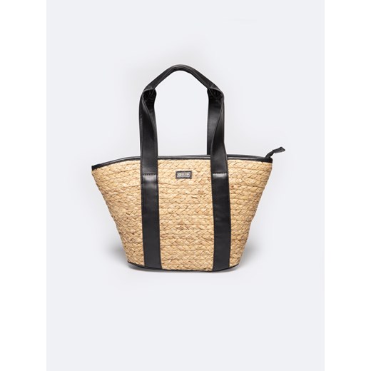 Torebka damska pleciona beżowa RR574234 801 ze sklepu Big Star w kategorii Torby Shopper bag - zdjęcie 179116805