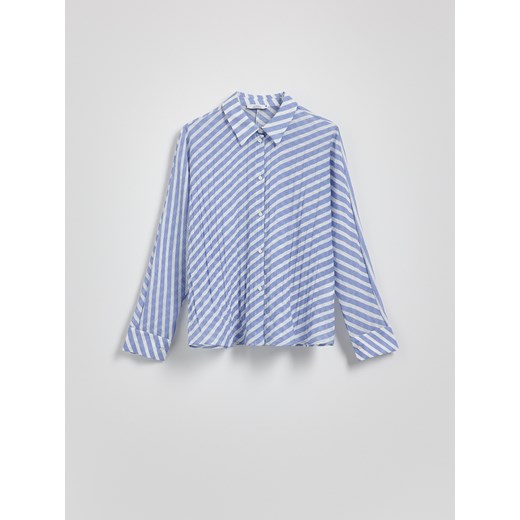 Reserved - Wzorzysta koszula z wiskozą - granatowy Reserved L Reserved