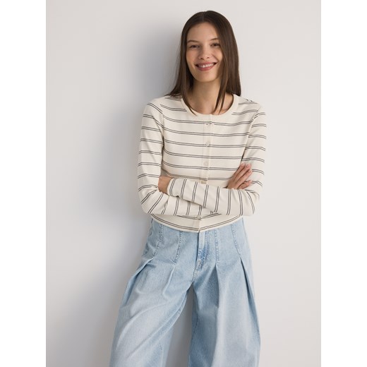 Reserved bluzka damska z okrągłym dekoltem casual 