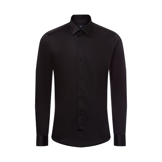 JOOP! Męska koszula biznesowa - Pit Mężczyźni Slim Fit Bawełna czarny jednolity ze sklepu vangraaf w kategorii Koszule męskie - zdjęcie 179117388
