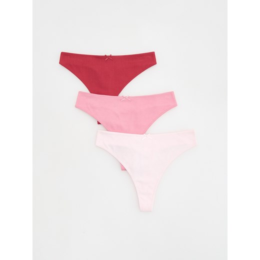 Reserved - Majtki typu stringi 3 pack - czerwony ze sklepu Reserved w kategorii Majtki damskie - zdjęcie 179118386