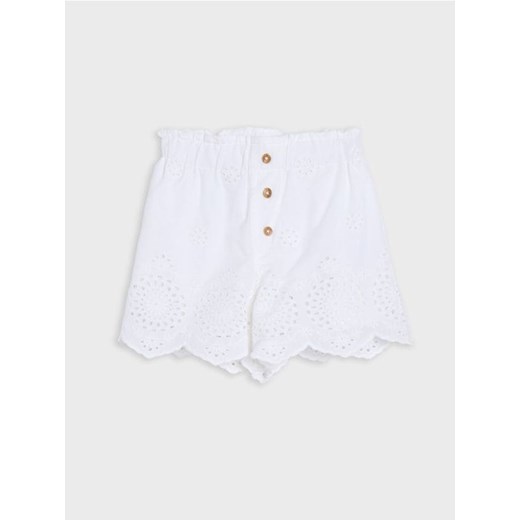 Sinsay - Szorty z haftowaną koronką - biały - id: 883DB-00X - marki Sinsay - 179119999 Sinsay - Szorty z haftowaną koronką - biały ze sklepu Sinsay w kategorii Spodenki dziewczęce - zdjęcie 179119999